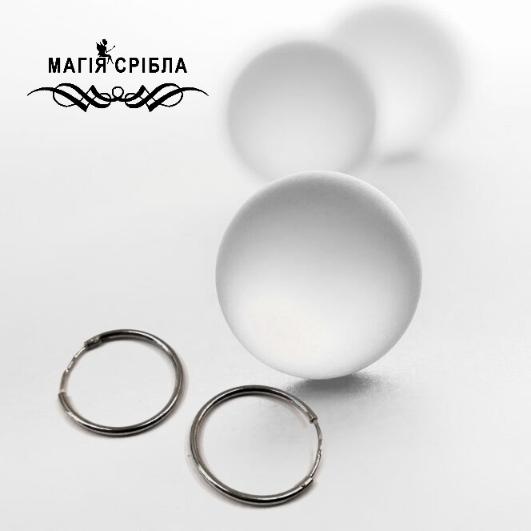 Срібні сережки-кола, діаметр 1,7см