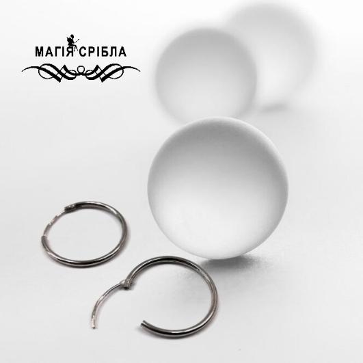 Срібні сережки-кола, діаметр 1,7см