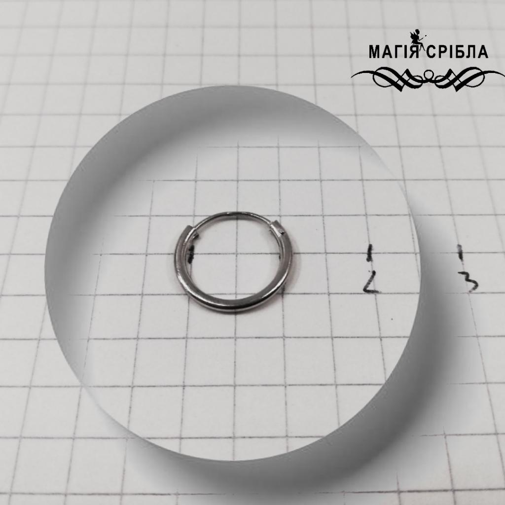Срібні маленькі сережки-колечка, діаметр 1см